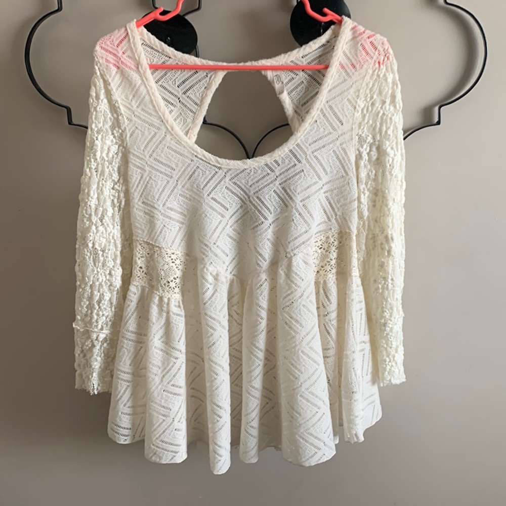 Free People Cream Top Size Small